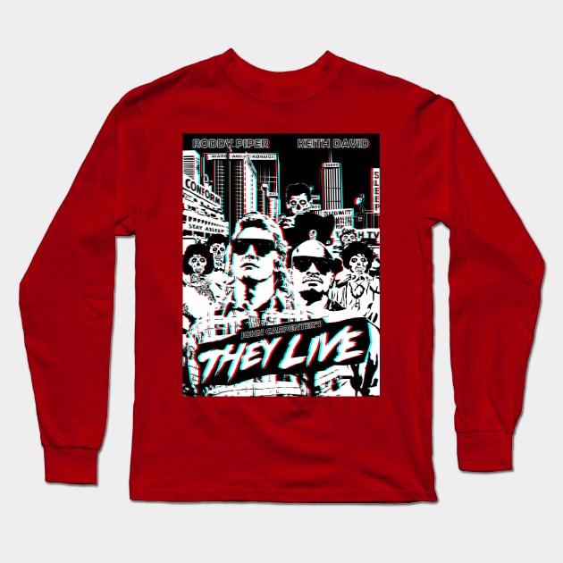 They Live 3D Long Sleeve T-Shirt by DeadKiriyama